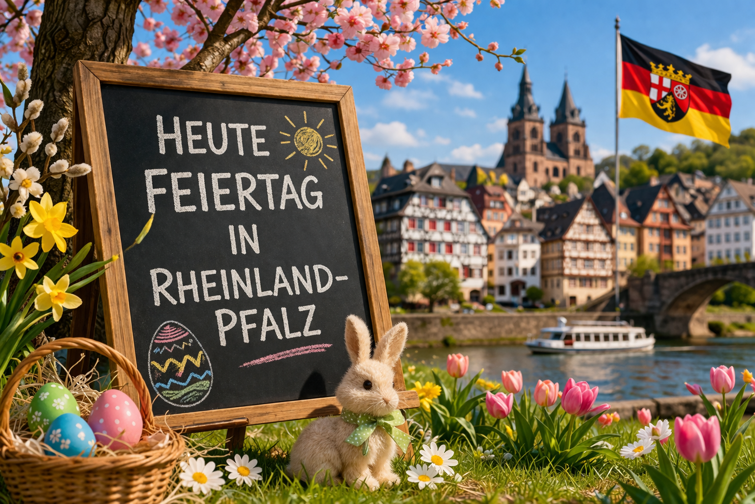 Ja, heute ist in Rheinland-Pfalz Feiertag – und zwar Ostermontag